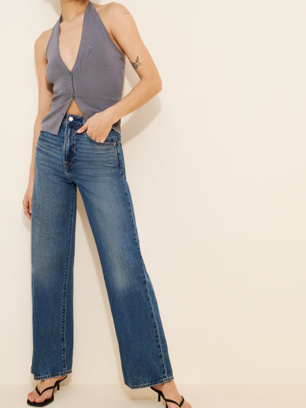 Levi's Ribcage Wide-Leg Jeans | DENIM MEDIUM BLUE | Size 29
